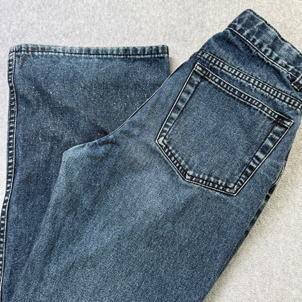 GAP Kids Flare Jeans 14 Regular Blue Denim Glitter Hem Y2K Style